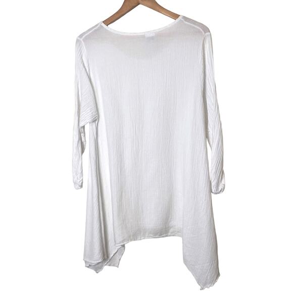 Cotton by Caramella Made in Greece Waterfall Hem Pullover Tunic Blouse - Picture 7 of 8